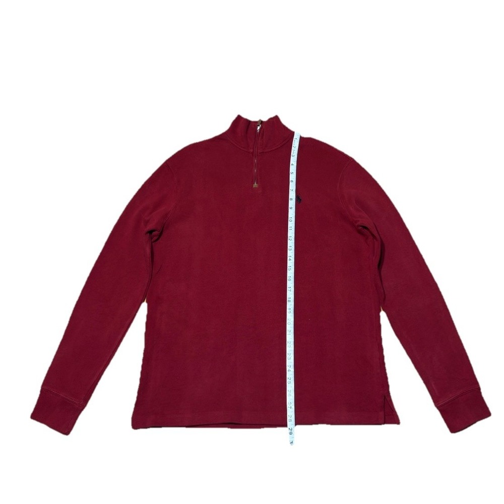 Polo By Ralph Lauren Mens L Red 1/4 Zip Cotton Sweater Pony Logo Classic Retro